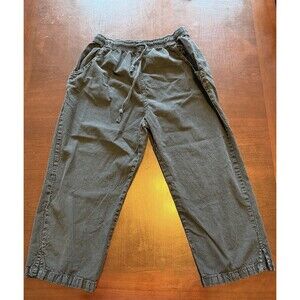 Vintage Regton Women’s Medium Black 100% Cotton Drawstring Pull-On Cropped Pants